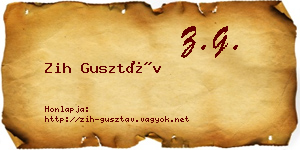Zih Gusztáv névjegykártya